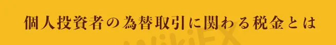 FX取引に関する税金2 FX取引に関する税金2