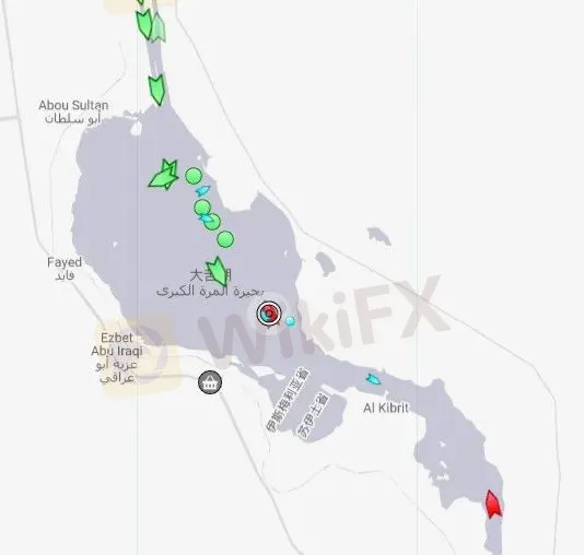 圖中圓圈為事發油輪的位置。(截圖自MarineTraffic網站) image.png