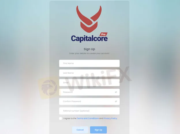 Wie eröffnet man ein Konto bei Capitalcore?