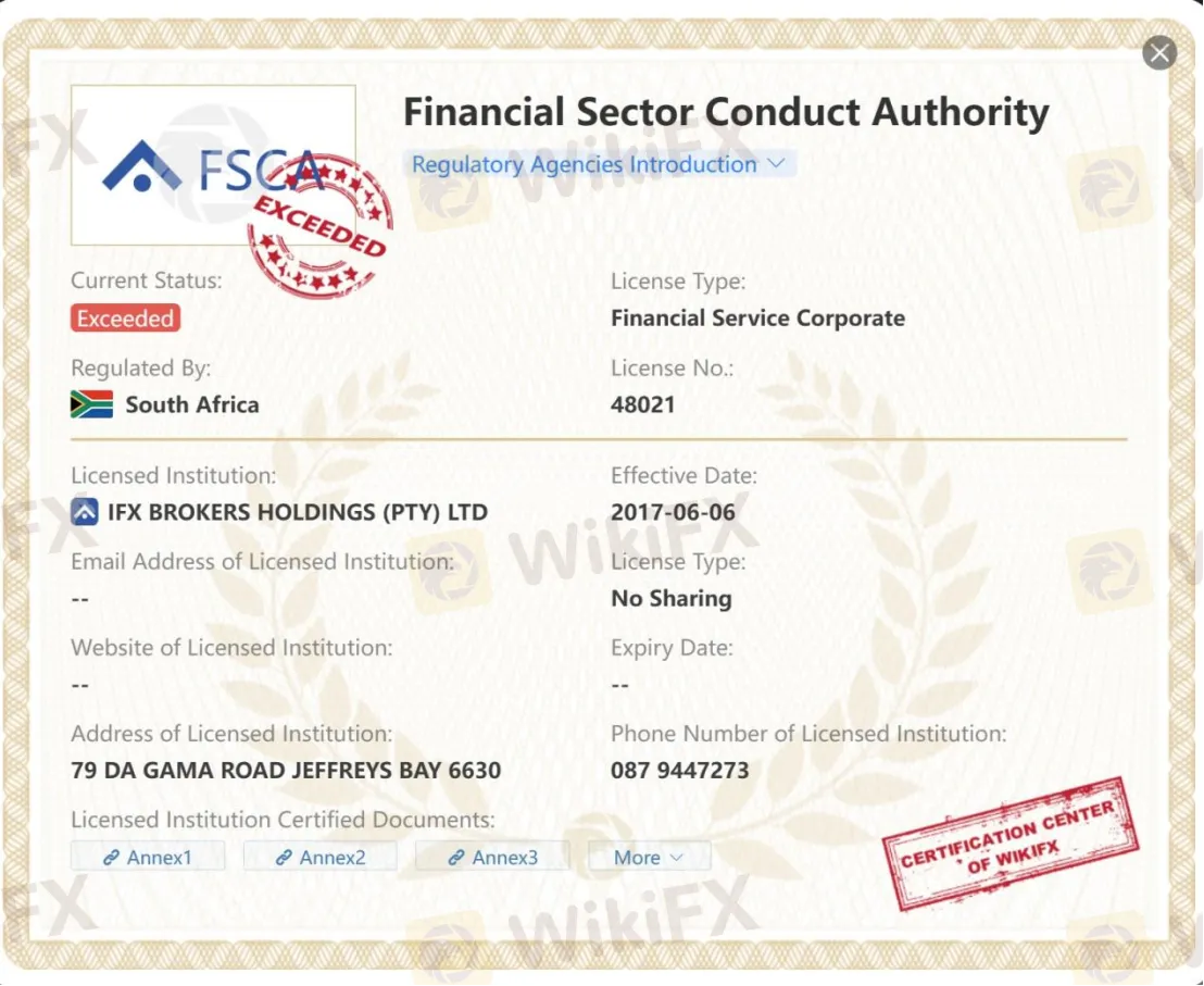 Financial Sector Conduct Authority - FSCA license Financial Sector Conduct Authority - FSCA license