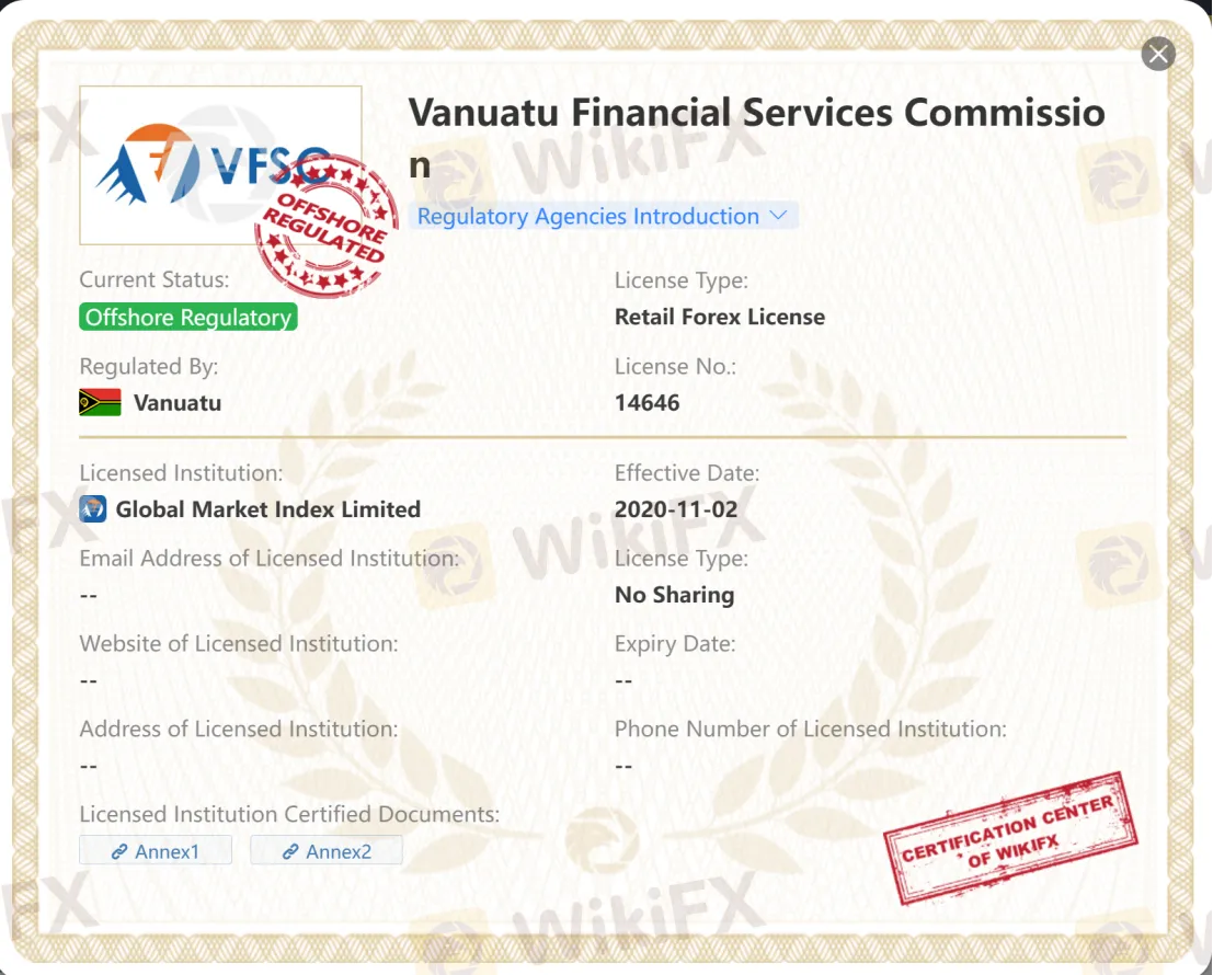 Vanuatu Financial Services Commission - VFSC license Vanuatu Financial Services Commission - VFSC license
