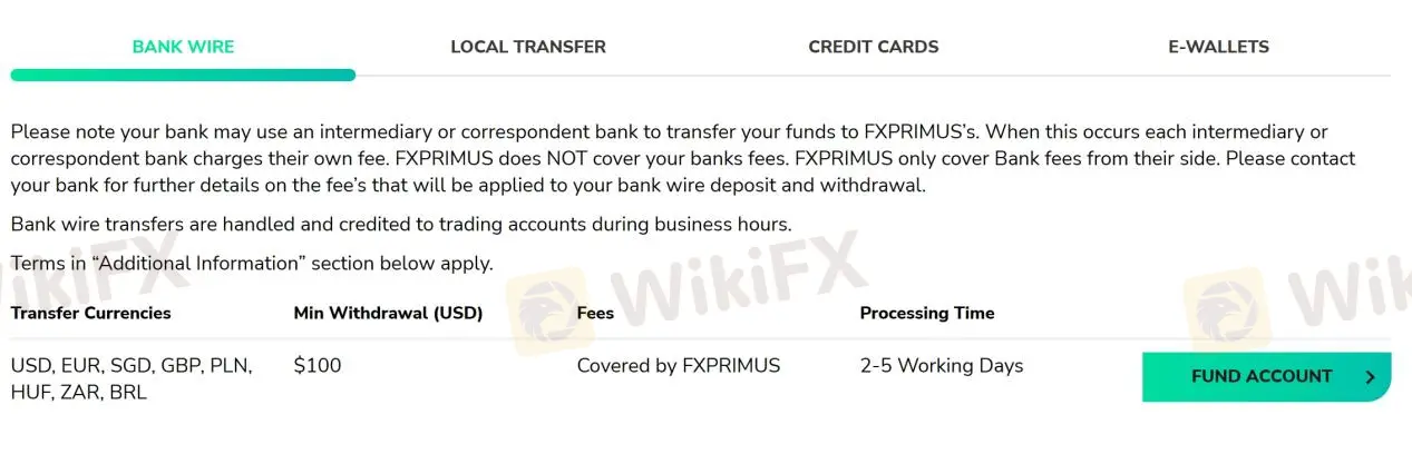 Deposits & Withdrawals