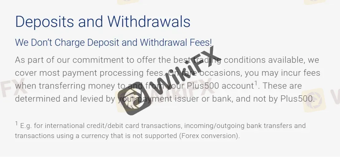 deposit and withdrawal fees