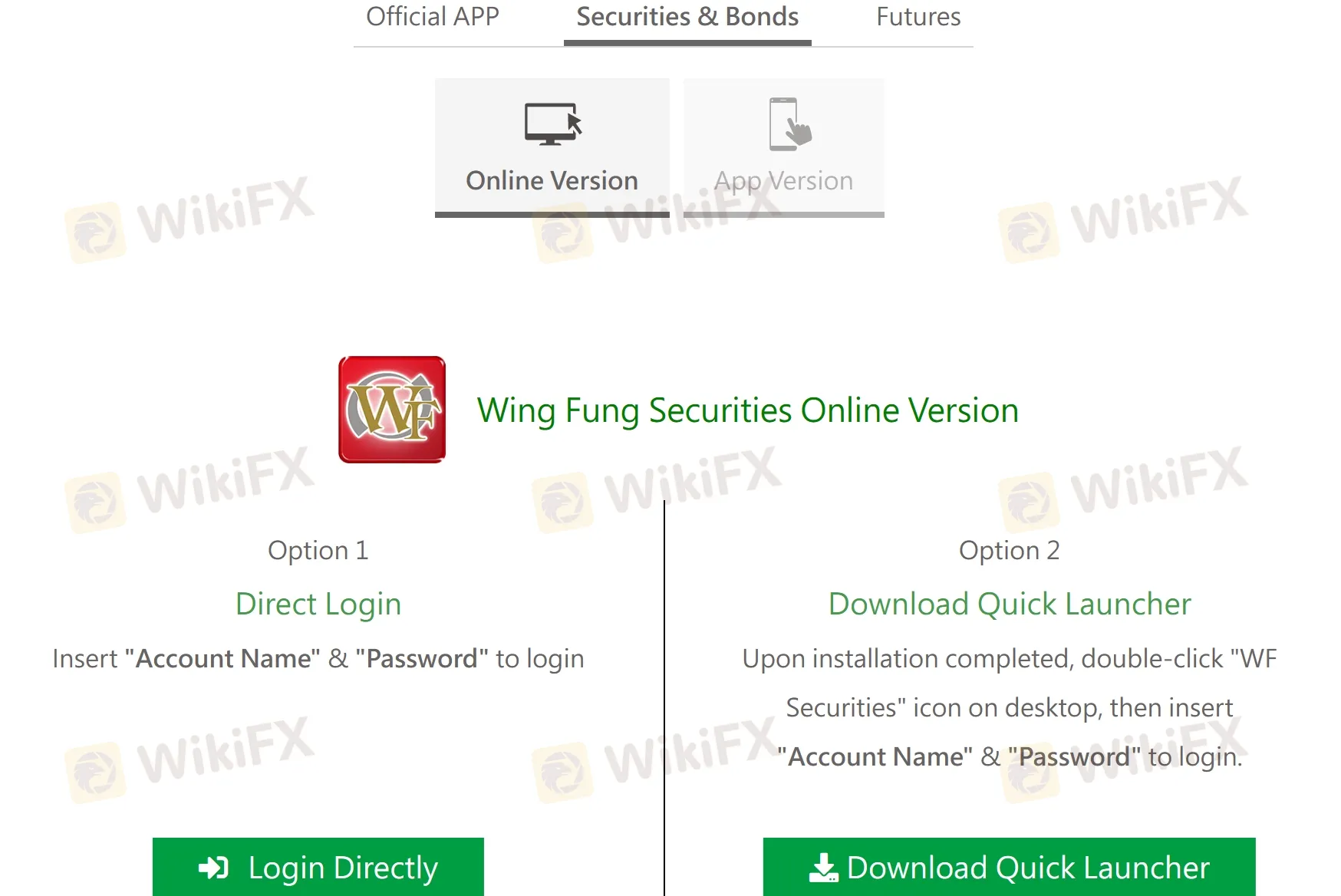 Wing Fung Securities for Online and App