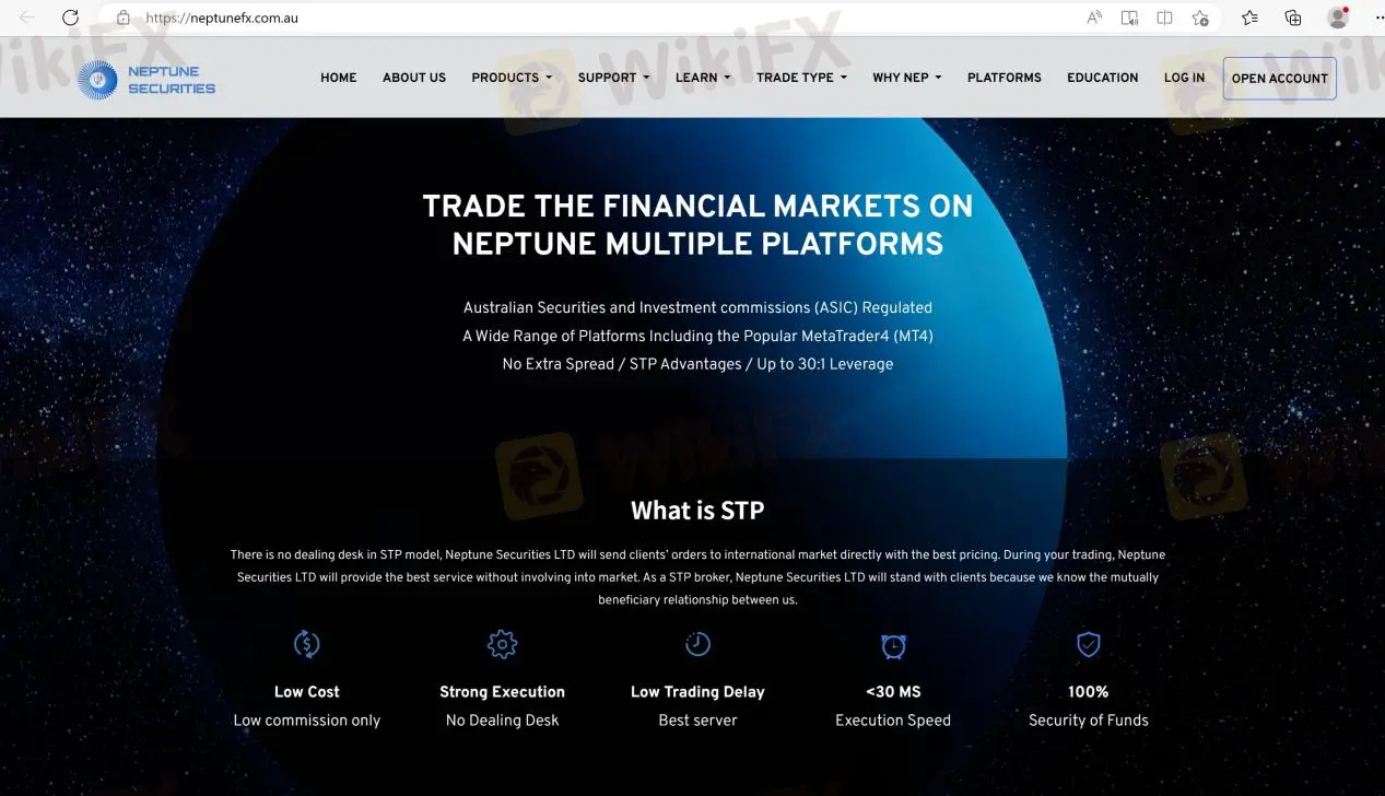 Neptune Securities' home page