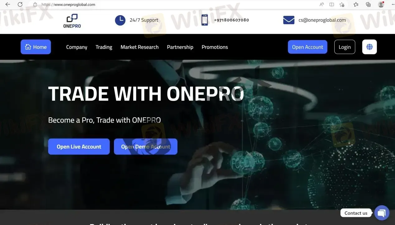 OnePro's home page