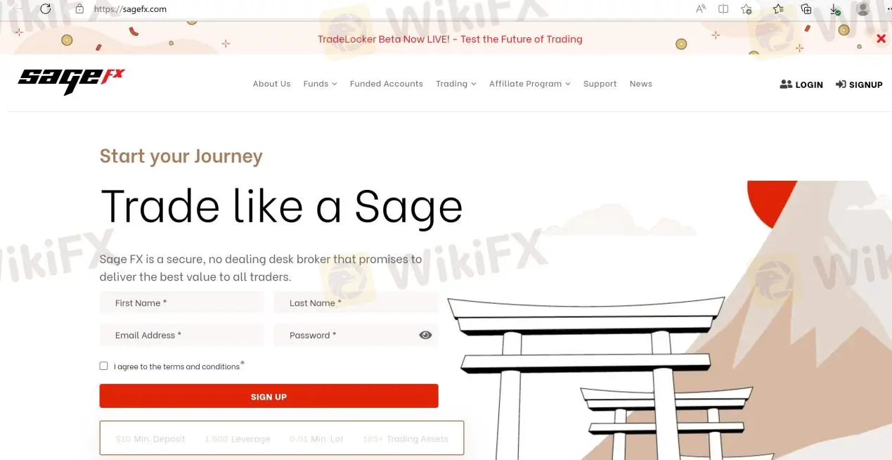 Sage FX's home page