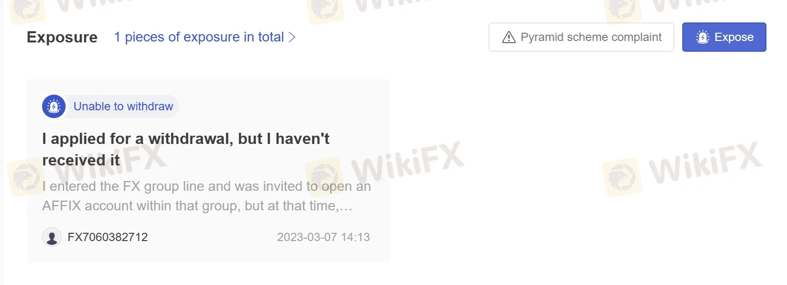 User Exposure on WikiFX