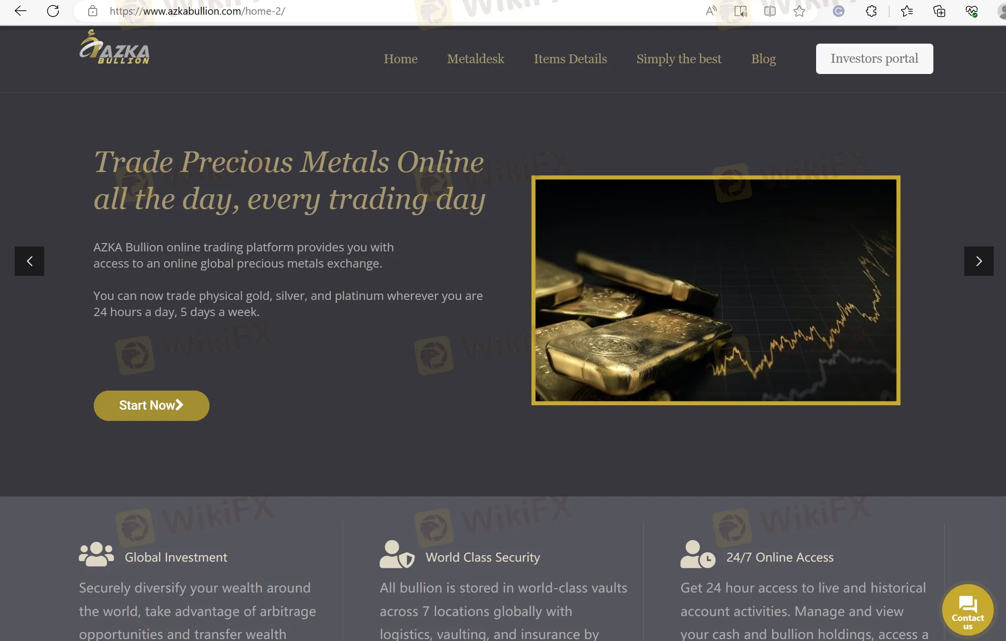 AZKA Bullion's home page