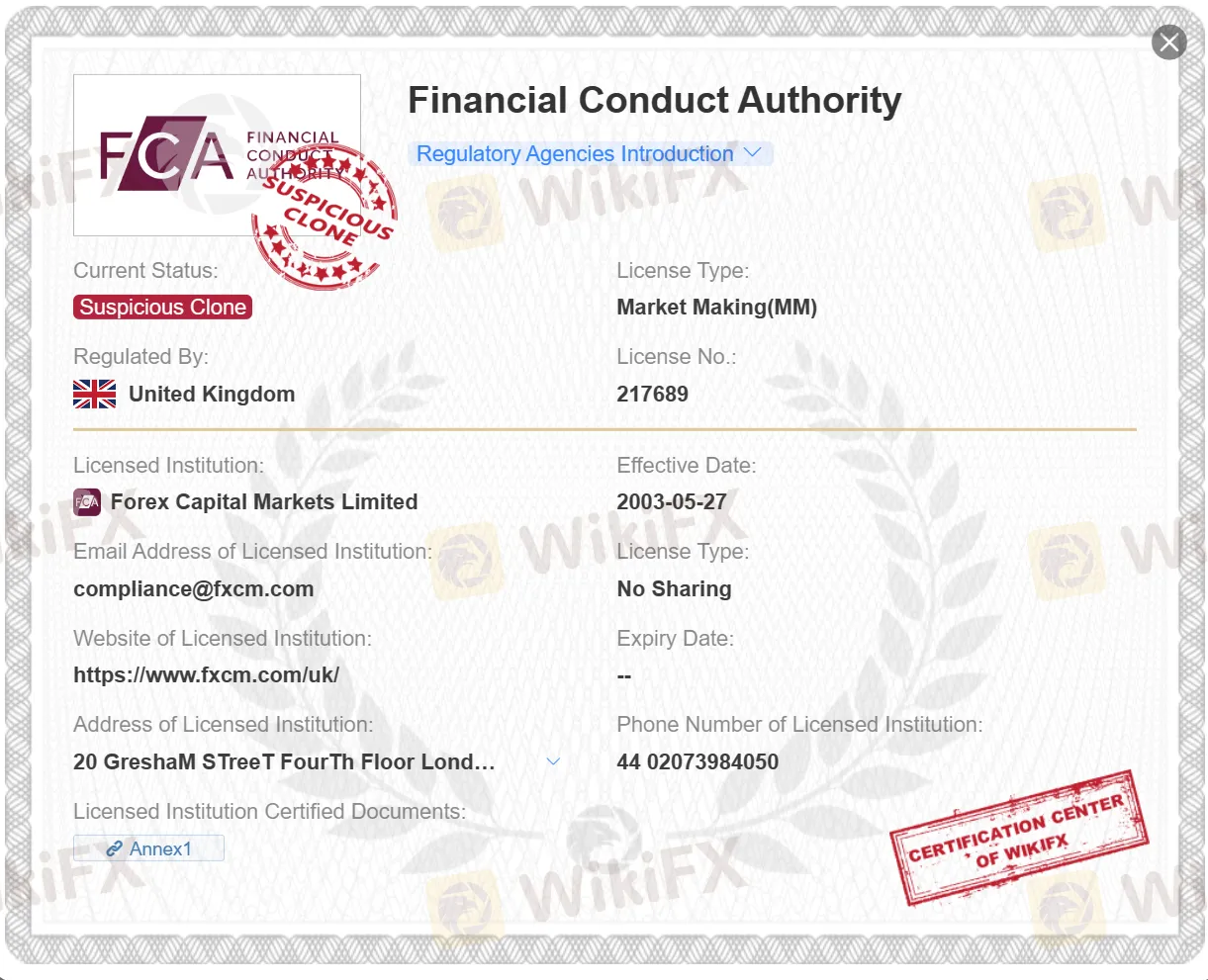 suspicious clone FCA license