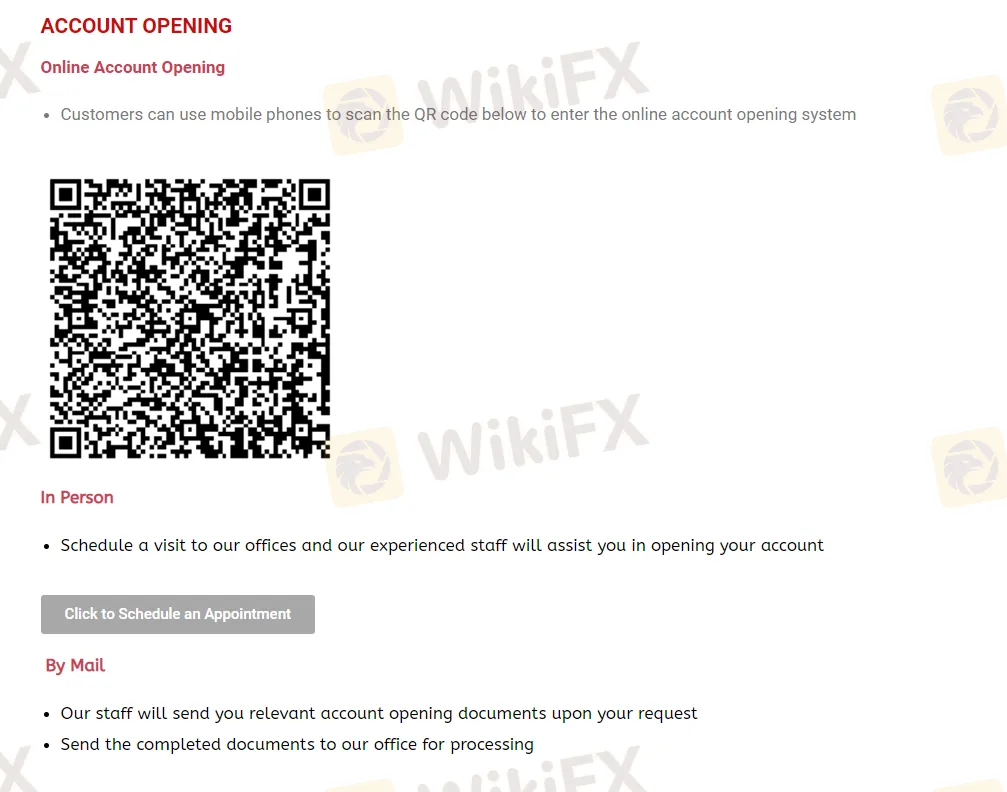 open an account open an account