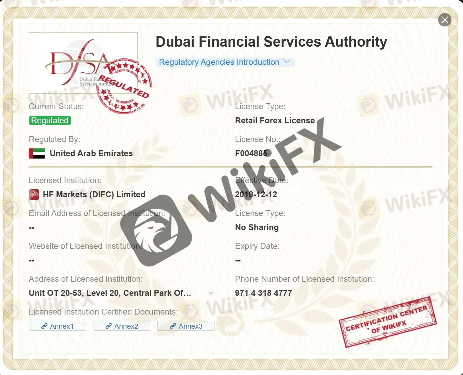 regulated DFSA license