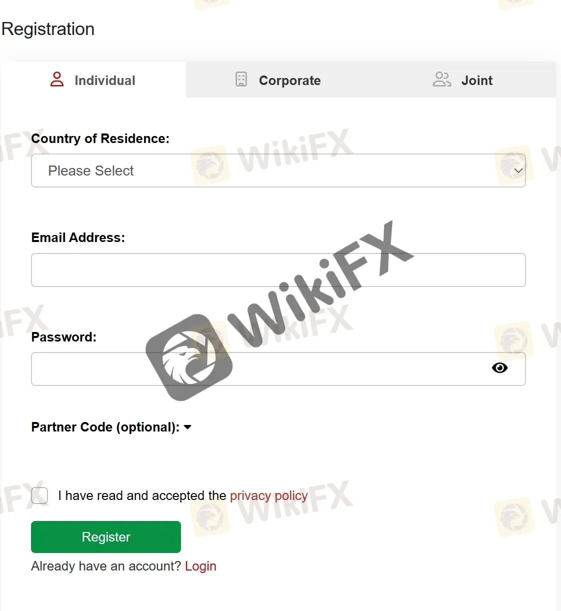 Fill out the registration form Fill out the registration form