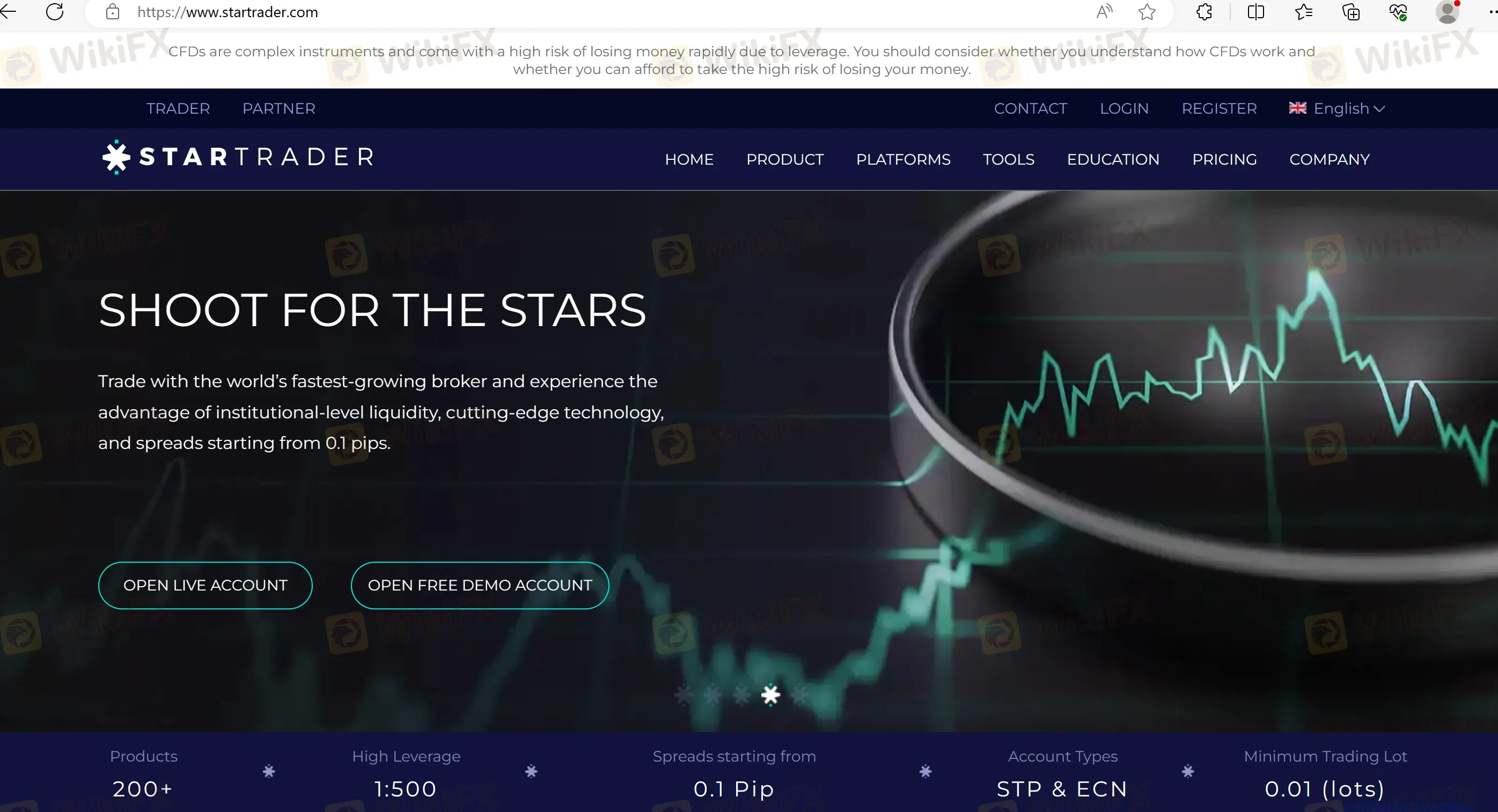 Página principal de STARTRADER