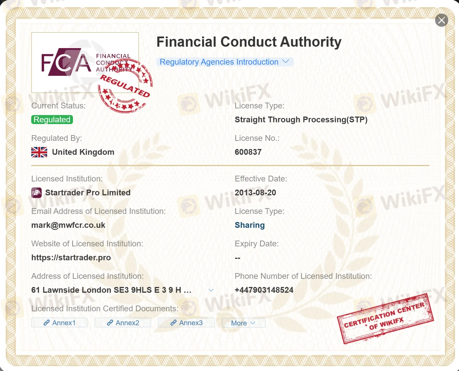 regulated by FCA regulated by FCA