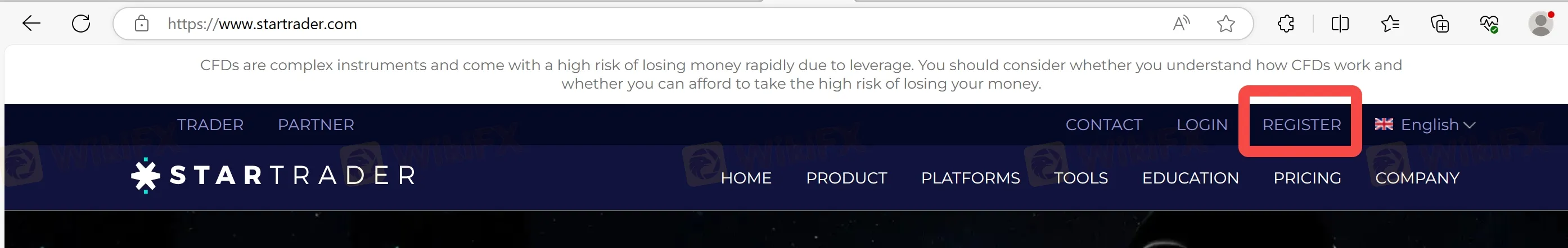 click on the REGISTER button click on the REGISTER button