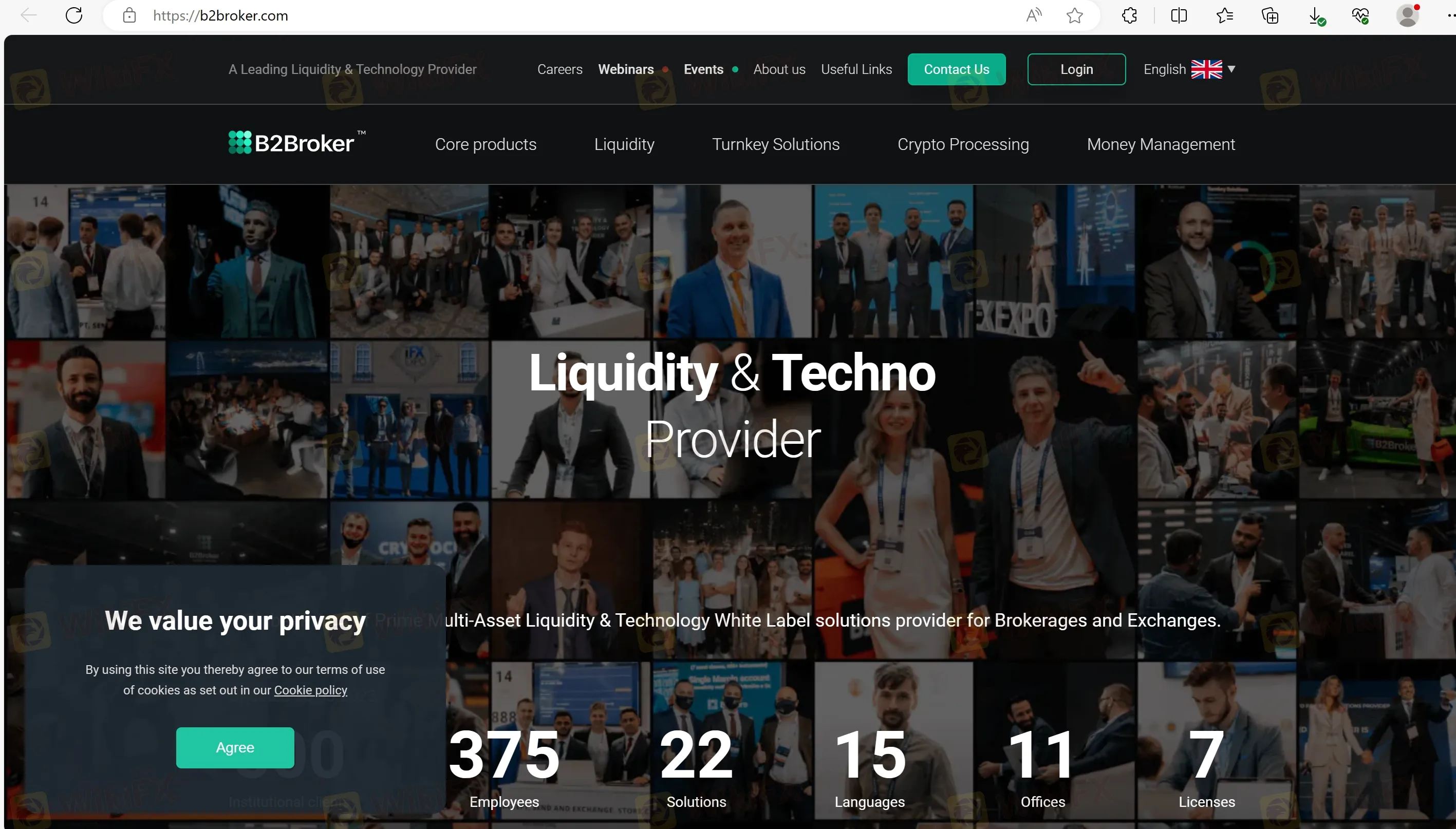 B2Broker's home page B2Broker's home page