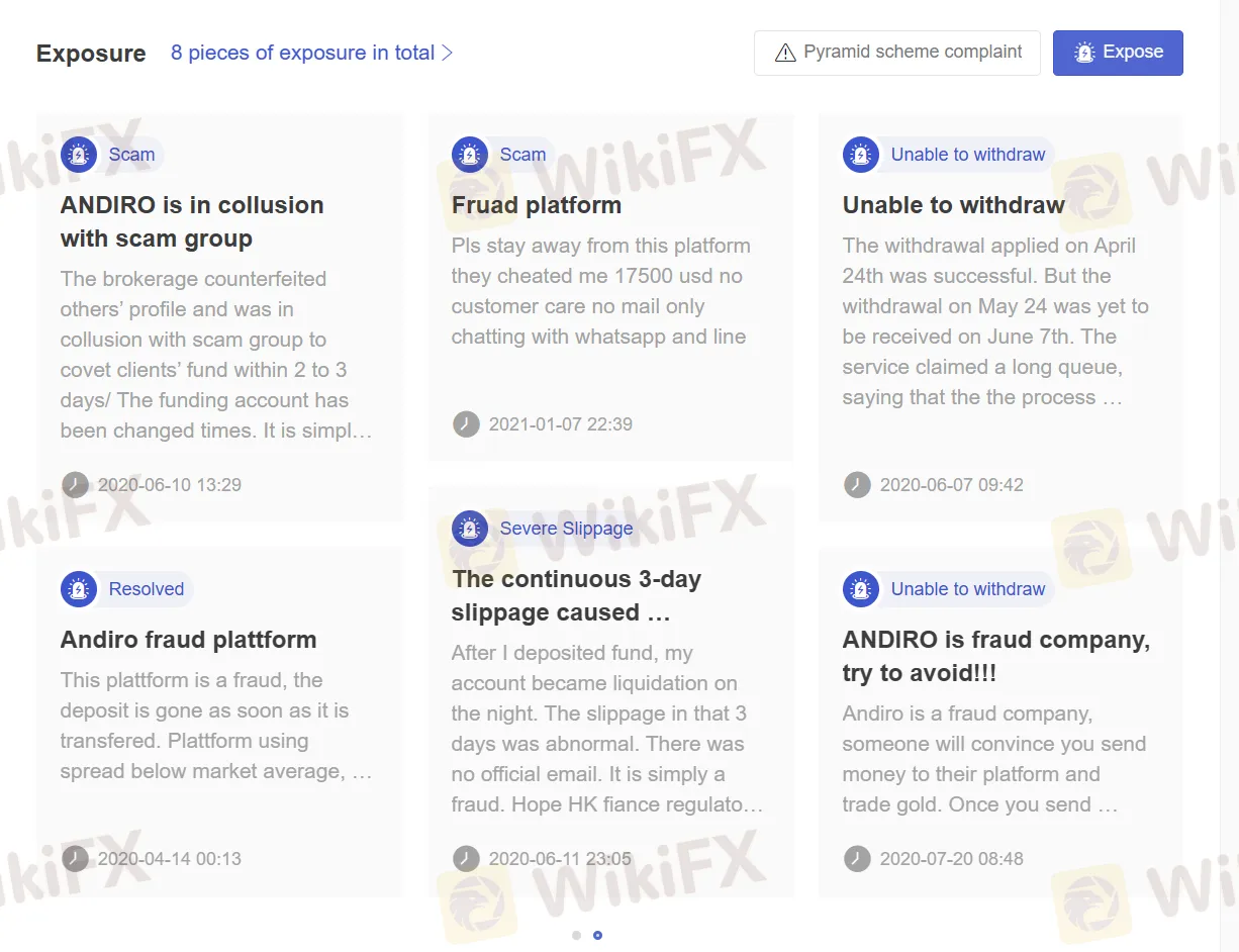 WikiFX上的用户曝光