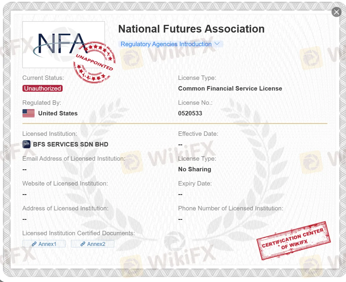 licence NFA non autorisée