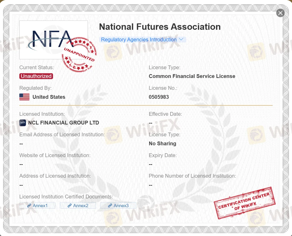 unauthorized NFA license