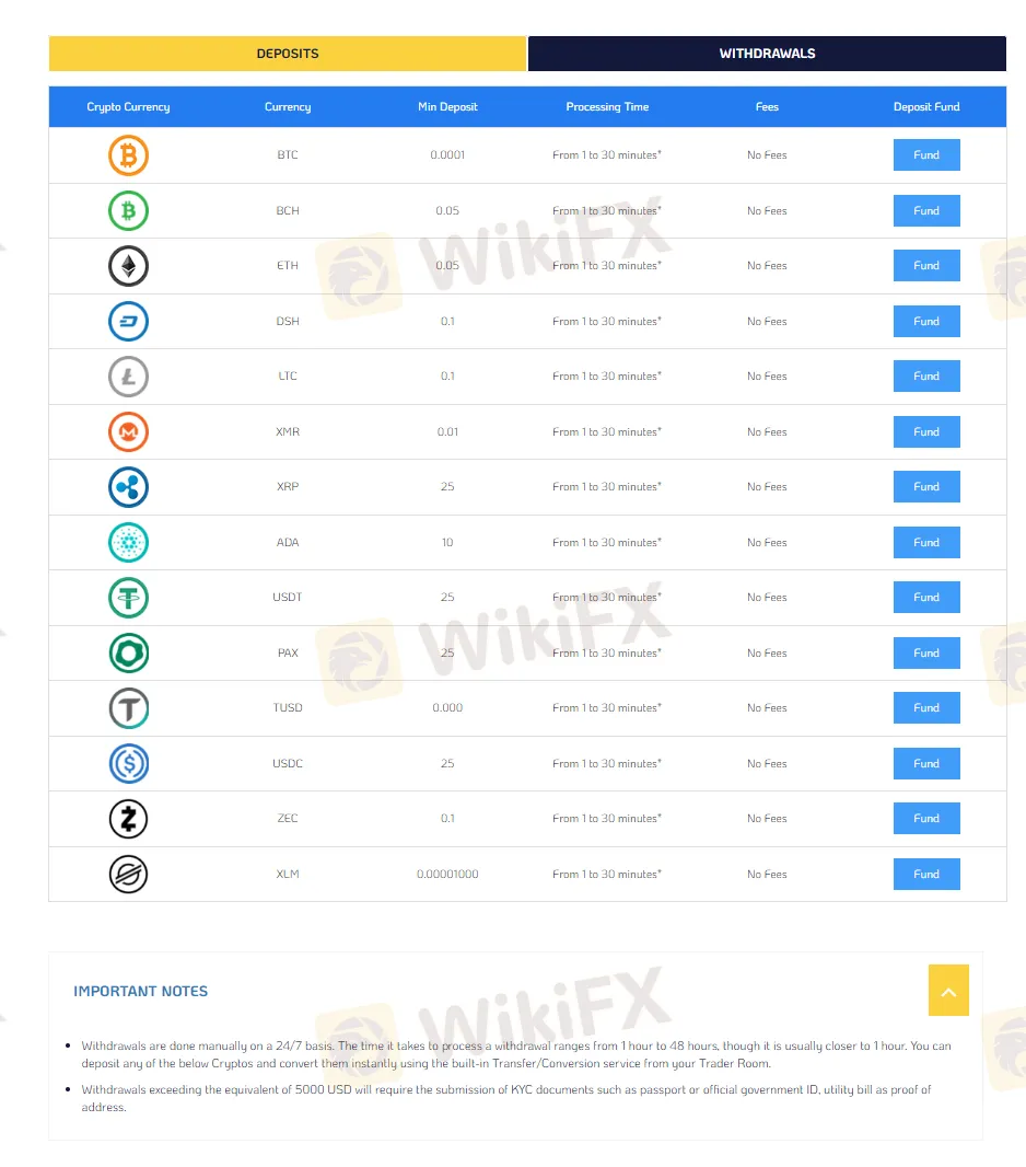 Deposit details