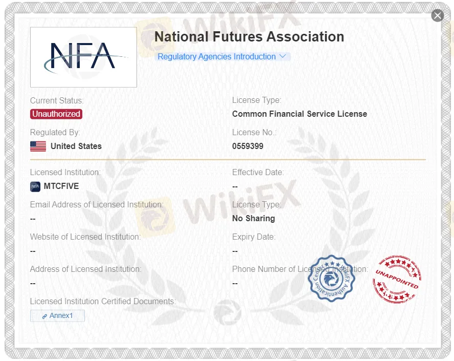 licence NFA non autorisée