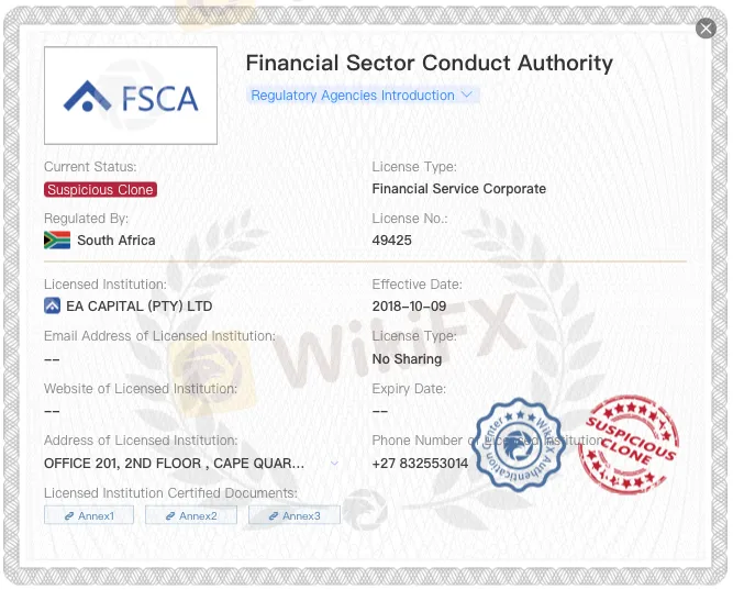 EA Capital是否合法或是骗局？