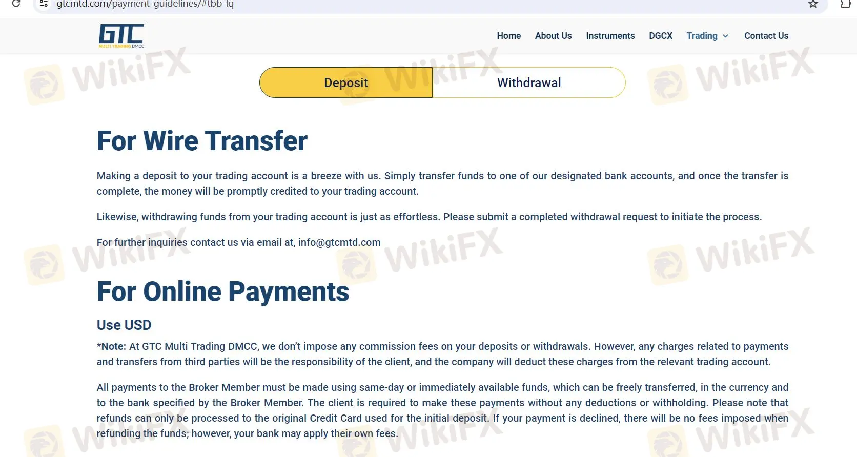 Deposit & Withdrawal