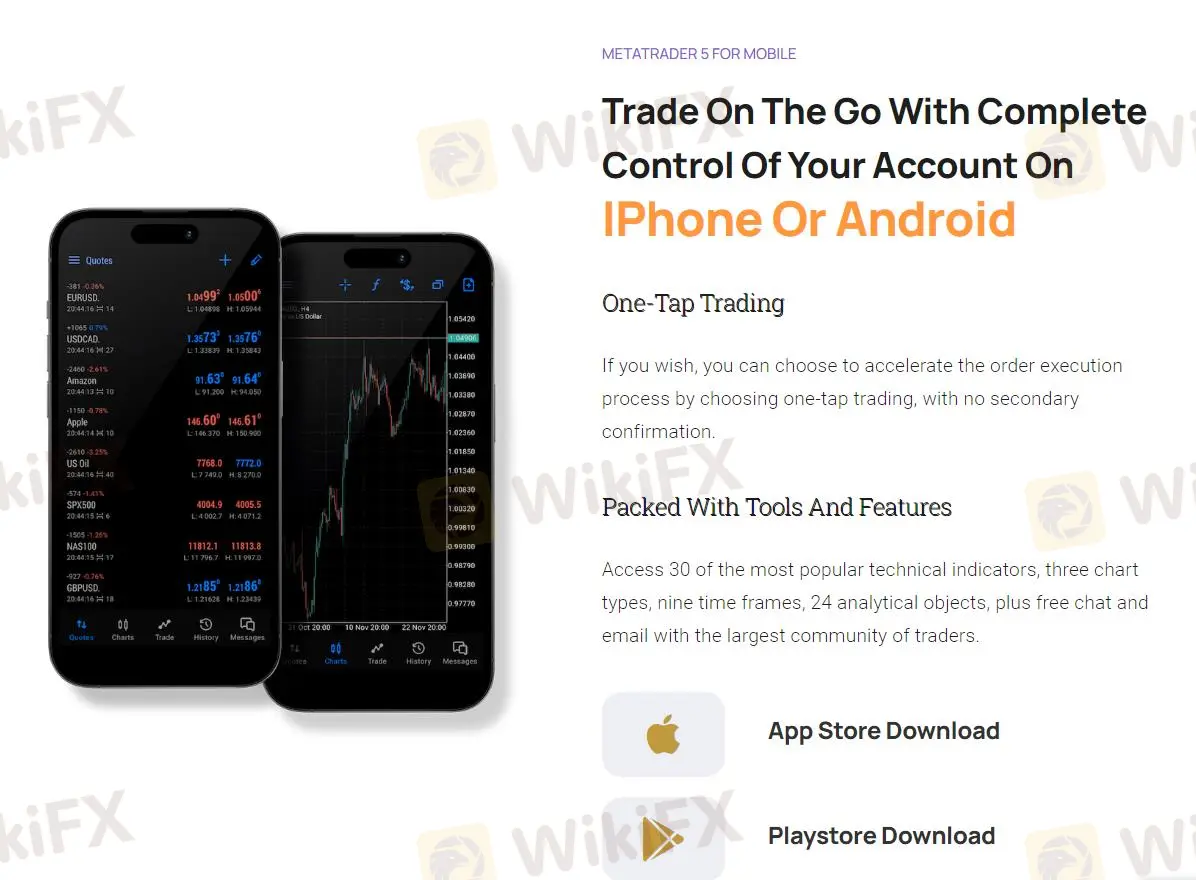 Application de trading,