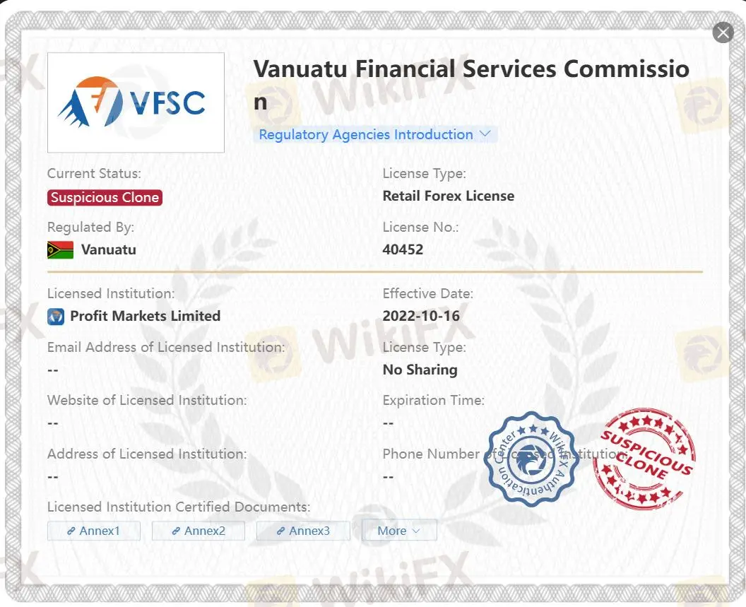 Suspicious clone VFSC license