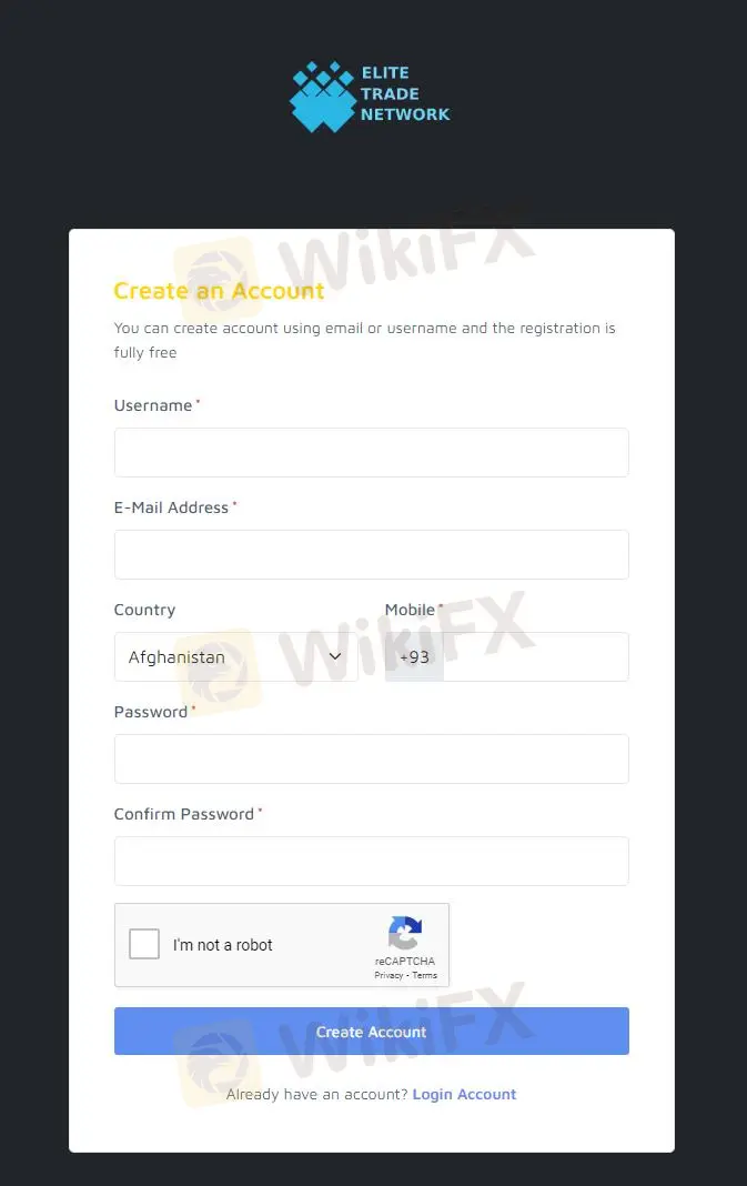 Cómo abrir una cuenta con EliteTrade Network Cómo abrir una cuenta con EliteTrade Network
