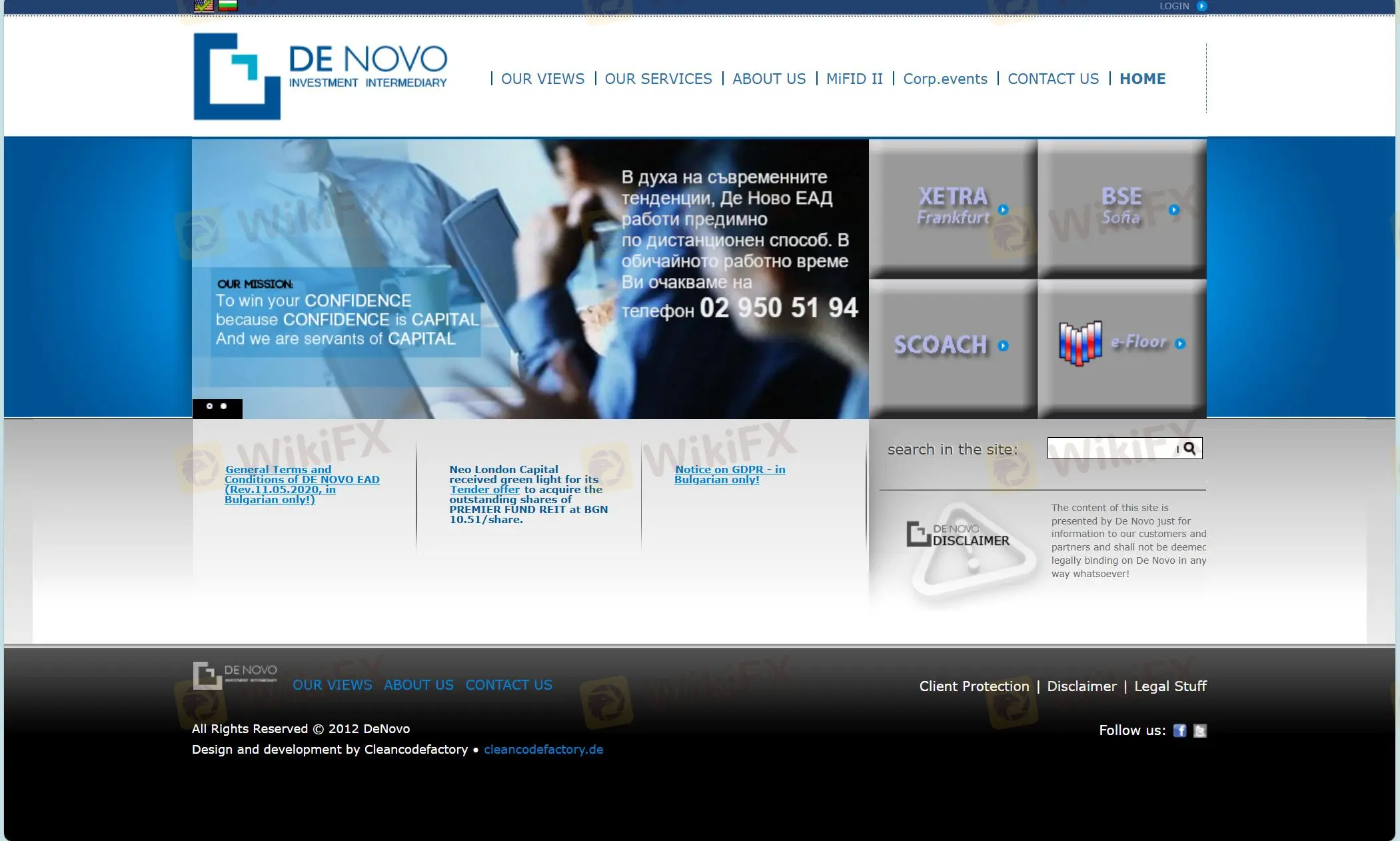 DE NOVO's Homepage