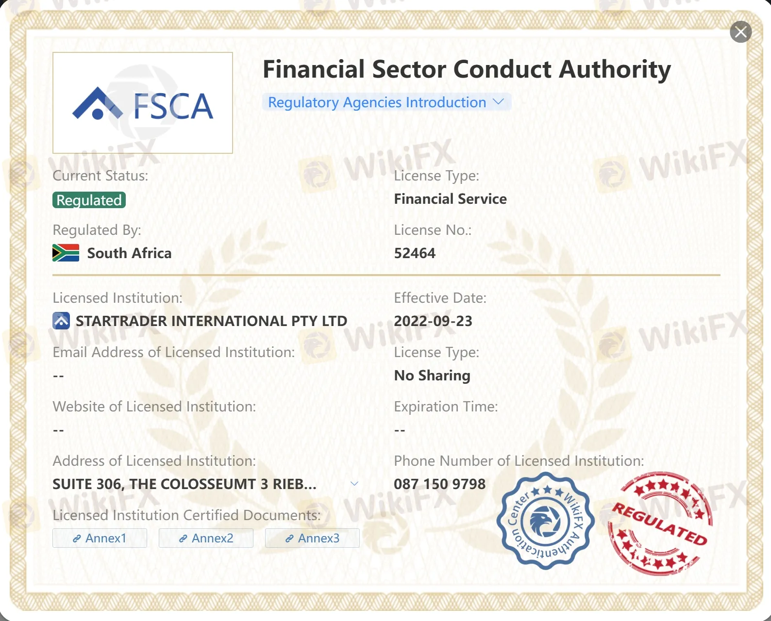 Regulated by FSCA