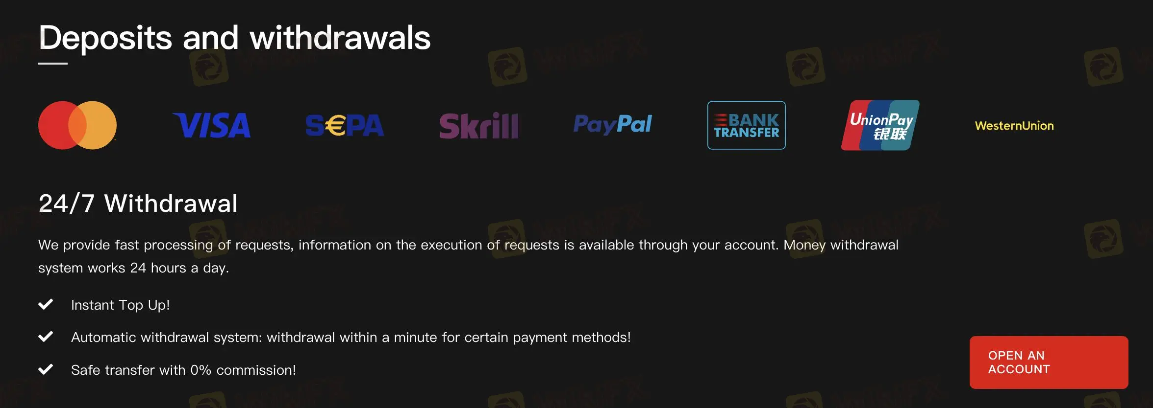 Deposit and Withdrawal