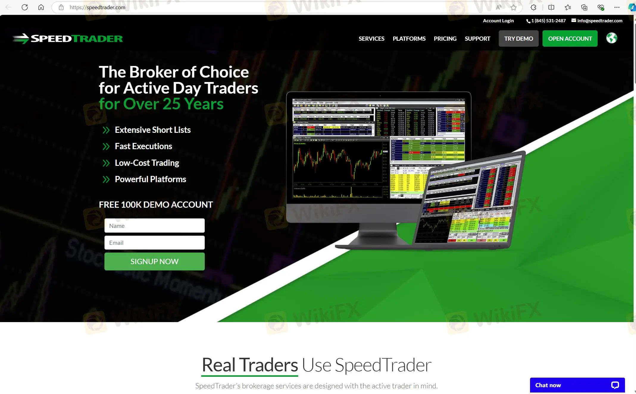 Página de inicio de SprintTrader