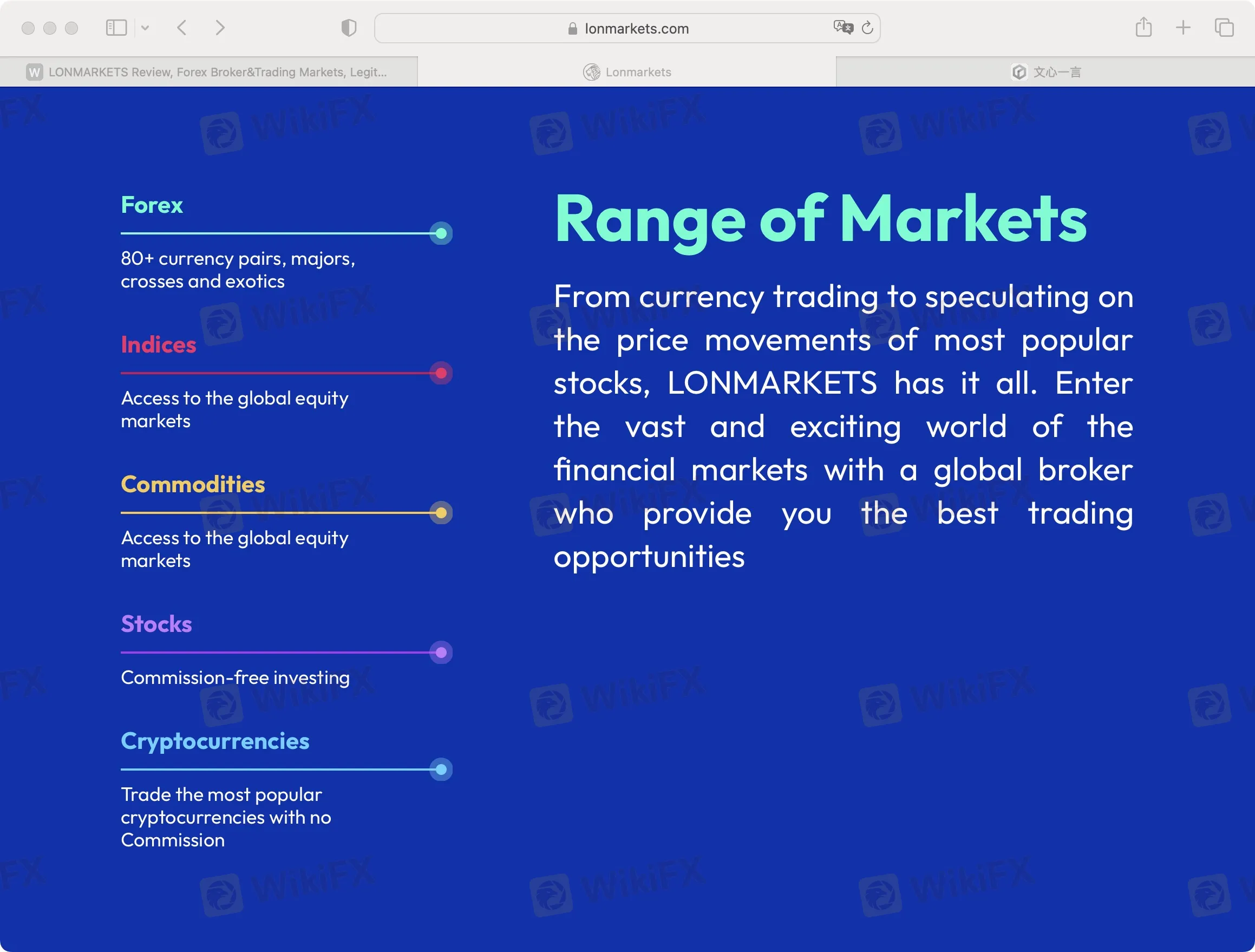 ¿Qué puedo operar en LONMARKETS?