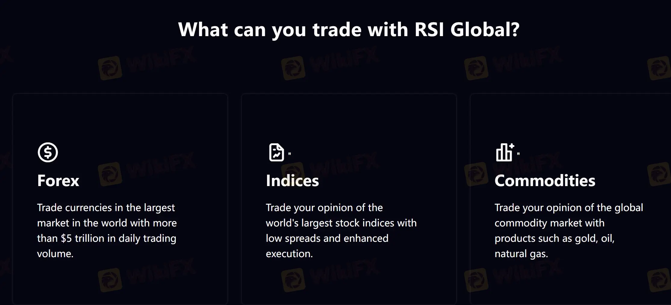 我可以在 RSI Global 上交易什麼？