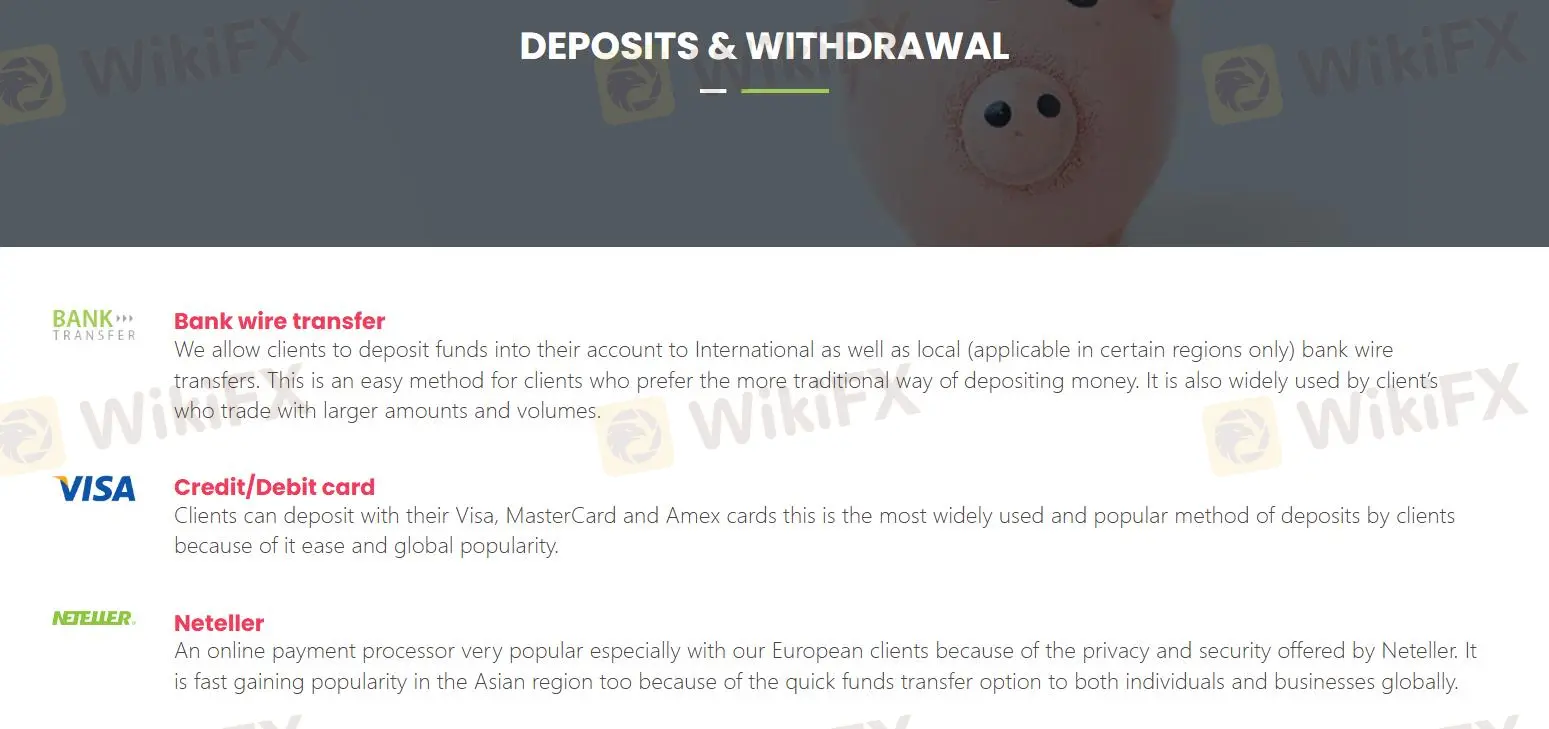 Deposit and Withdrawal