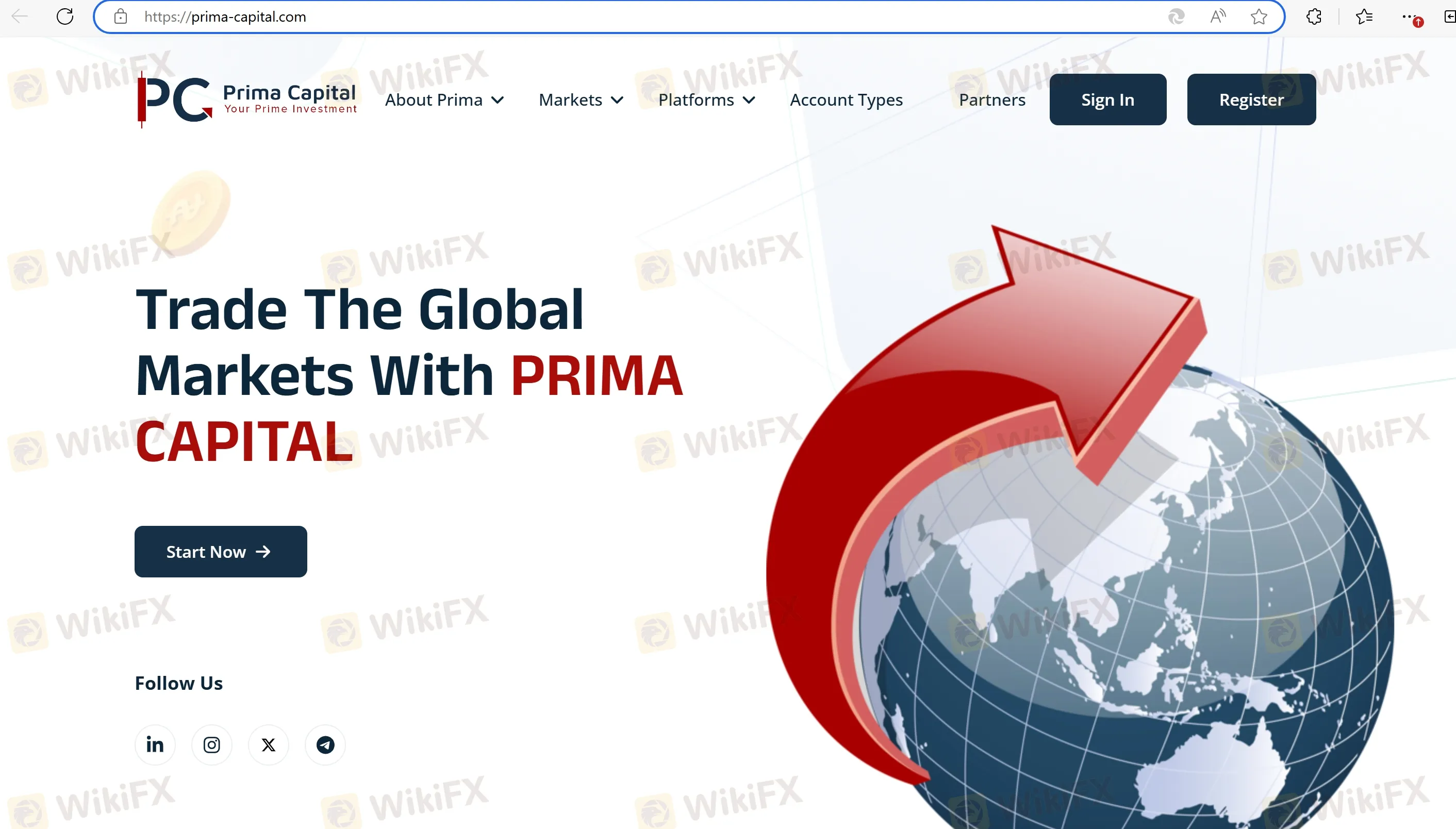 Prima Capital's homepage