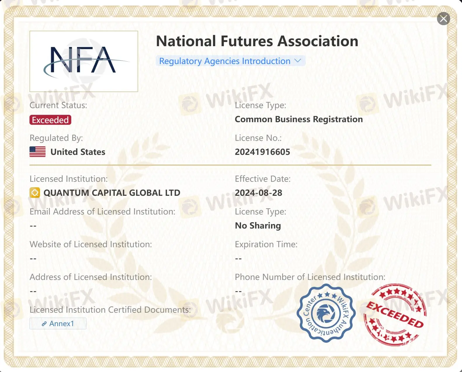 Licencia NFA excedida