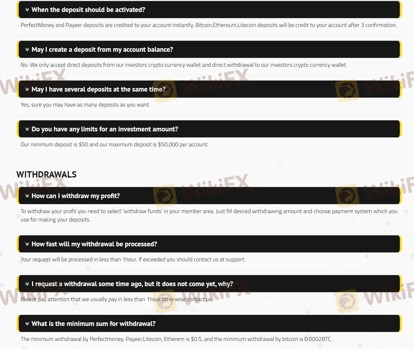 Deposit and Withdrawal FAQs