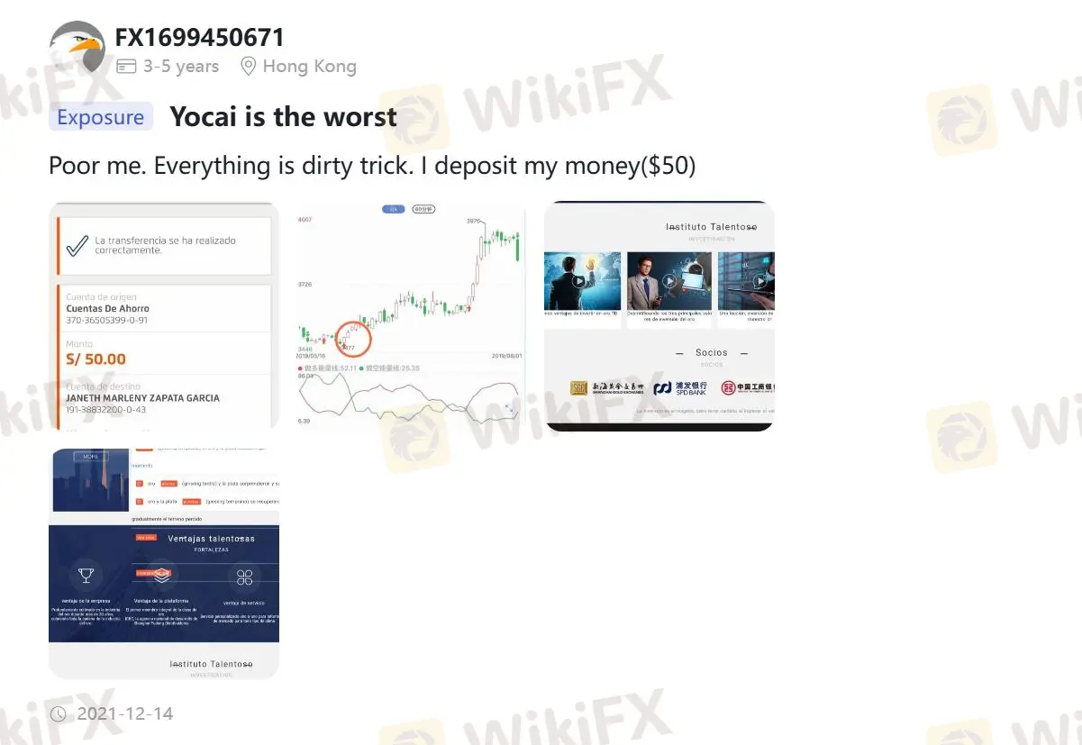 Reseñas negativas de YOCAI en WikiFX