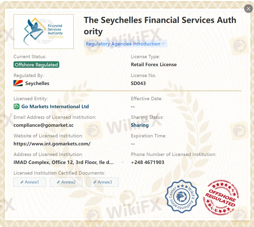 GO MARKETS license 3
