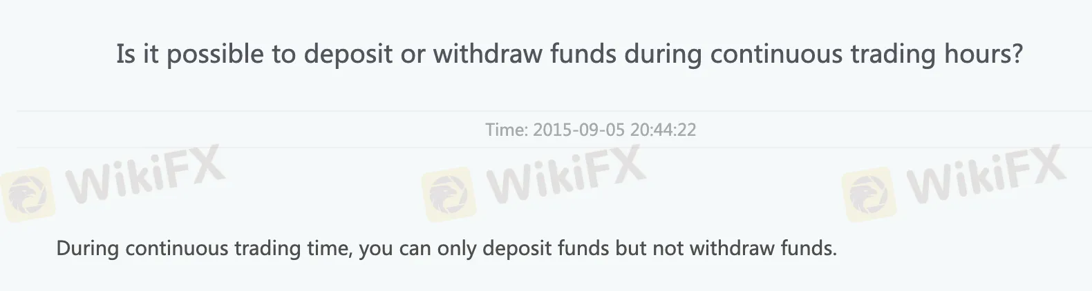 Deposit and Withdrawal