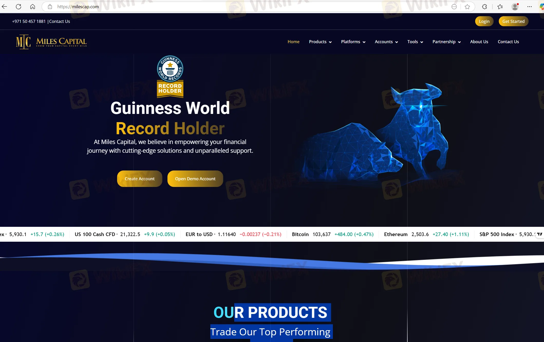 Miles Capital's homepage