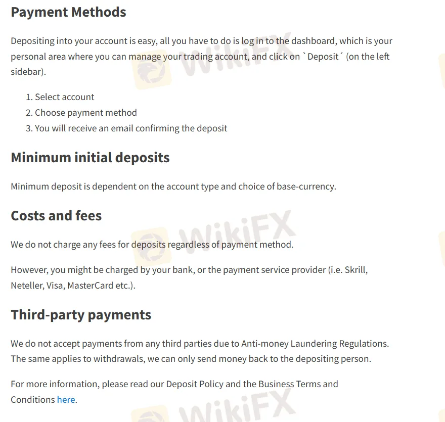Deposit and Withdrawal