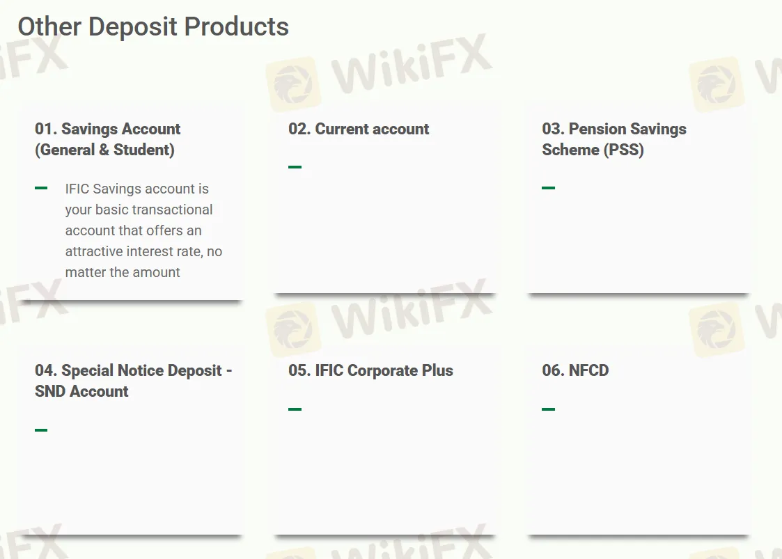 IFIC Bank Products 