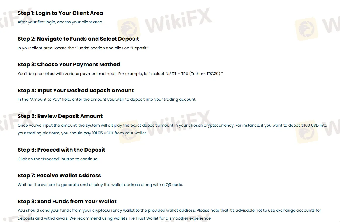Deposit and Withdrawal