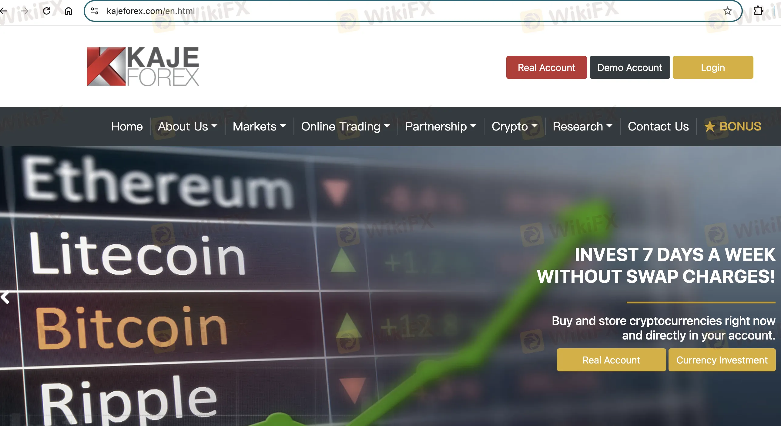 Kaje Forex's homepage