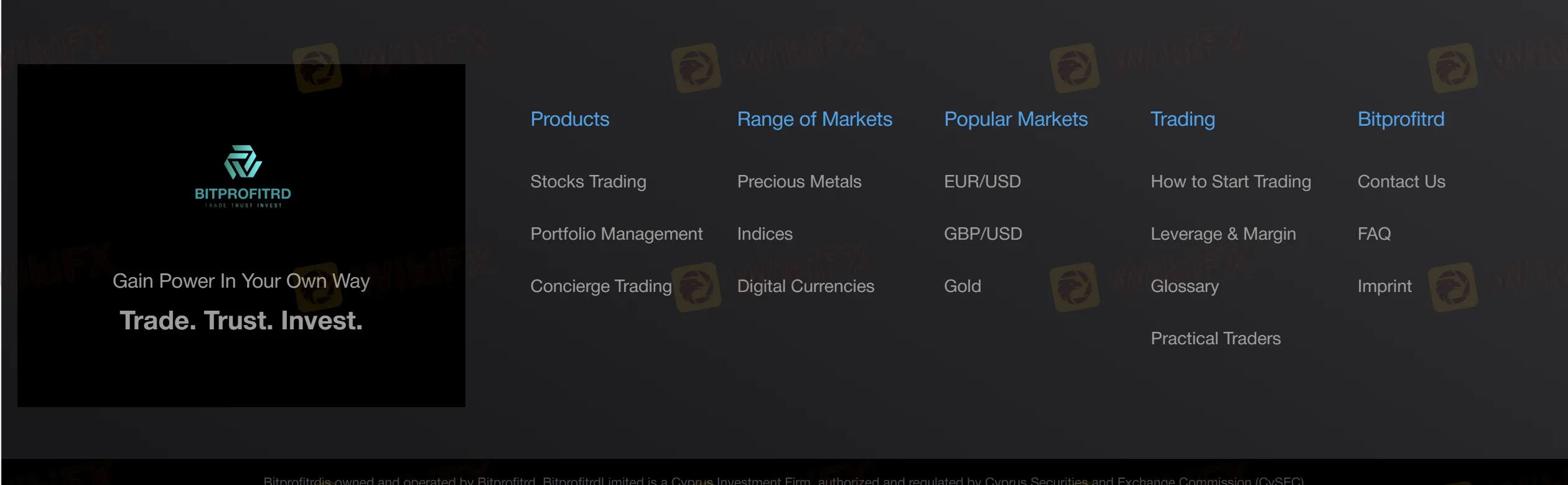 Bitprofitrd 可交易產品有哪些？